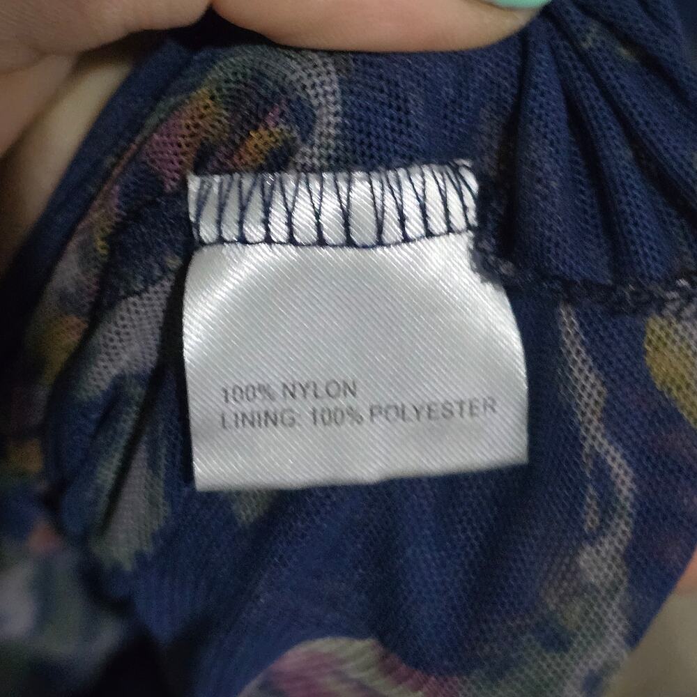 King Louie Blue Floral Print Midi Dress Small - Picture 6 of 6